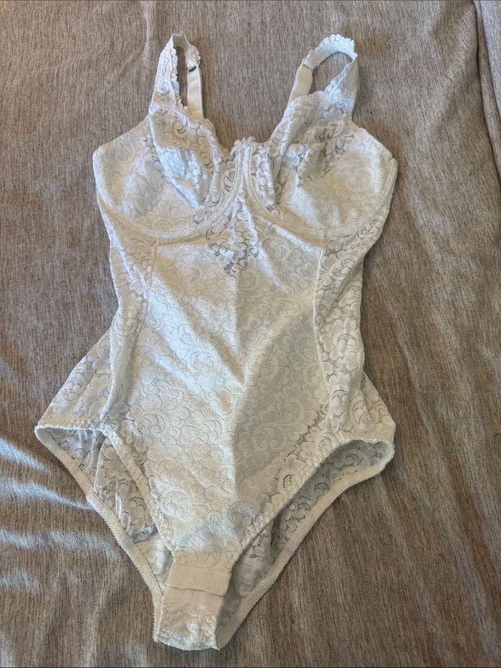 Vintage Playtex White Lace Shapewear Bodysuit